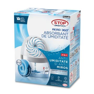 Dezumidificator camera, absorbant umiditate Ceresit Aero 360, interior, alb, 450 g Dezumidificator camera, absorbant umiditate Ceresit Aero 360, interior, alb, 450 g