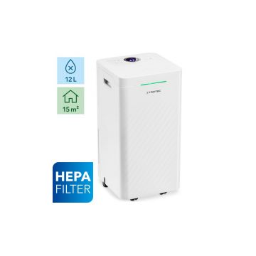 Resigilat - Dezumidificator si Purificator de aer TROTEC TTK27 HEPA, 12 l/zi, 90 m3/h, Senzor umiditate , Filtru HEPA, Higrostat