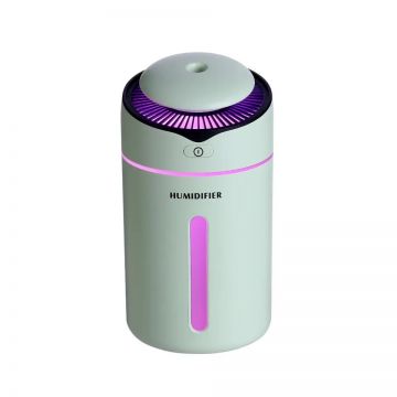 Umidificator de aer cu ultrasunete, Pentru casa,birou si masina - 7.4 x 7.4 x 14.2 cm
