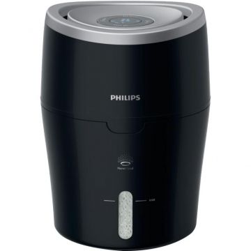 Umidificator de aer Philips HU4813/10, Tehnologie NanoCloud, Rezervor 2l, Acoperire 44mp, Umidificare 300 ml/h, Led, Negru