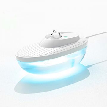 Umidificator de aer Ultrasonic Water, 350ml, lumina ambientala, USB, Alb